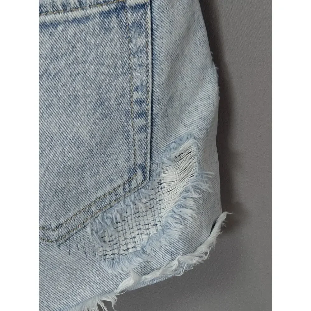 PACSUN LOS ANGELES High Rise Short Denim Shorts Blue Size 28